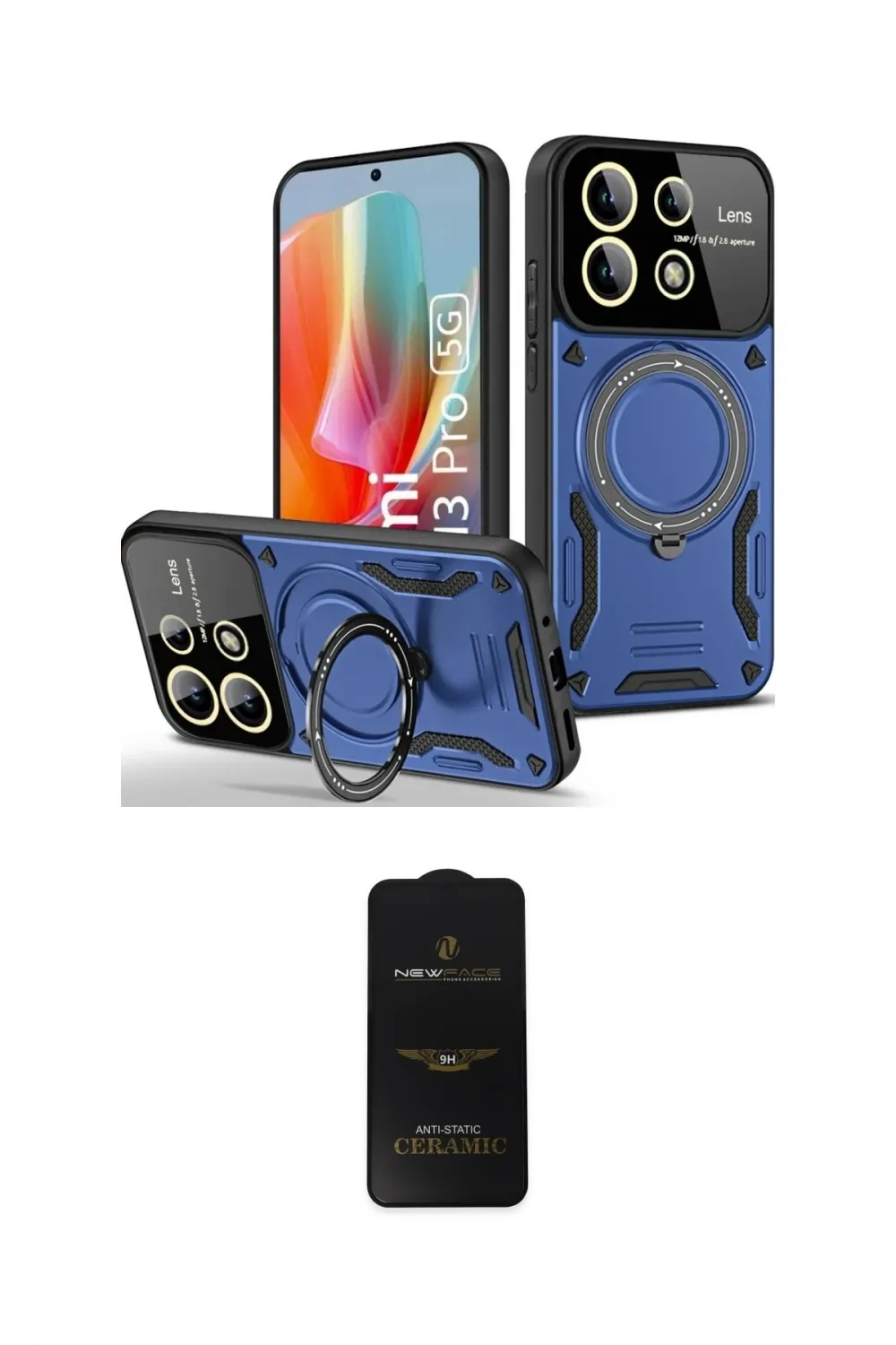 ieg™ Redmi Note 13 Pro 5G Kılıf Kıvılcım Modern Serisi - Siyah 6D Antistatik Mat Seramik Hayalet Nano Ekran Koruyucu
