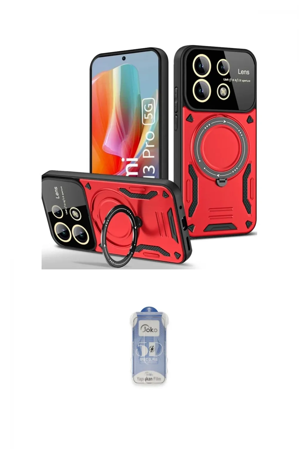 ieg™ Redmi Note 13 Pro 5G Kılıf Kıvılcım Modern Serisi - Siyah Joko Magic 5D Cam