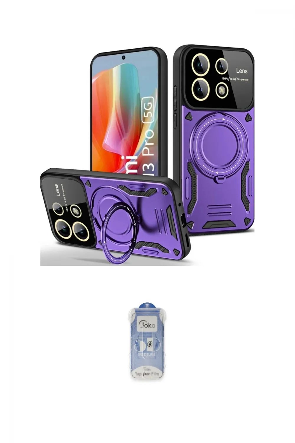 ieg™ Redmi Note 13 Pro 5G Kılıf Kıvılcım Modern Serisi - Siyah Joko Magic 5D Cam
