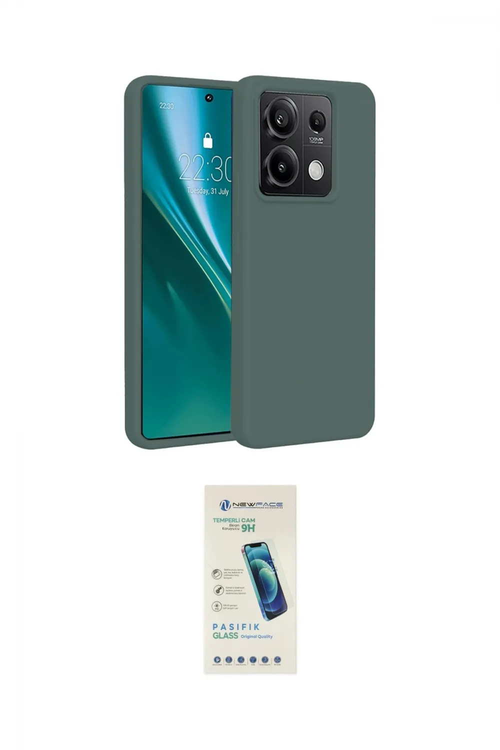 ieg™ Redmi Note 13 Pro 5G Kılıf Kozmos Yansıma Özel Seri - Şeffaf Pasifik Cam Ekran Koruyucu