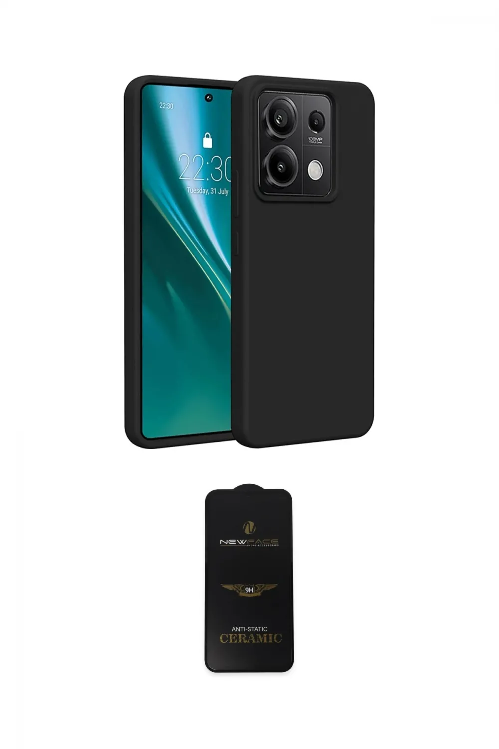 ieg™ Redmi Note 13 Pro 5G Kılıf Kozmos Yansıma Özel Seri - Siyah 6D Antistatik Mat Seramik Hayalet Nano Ekran Koruyucu