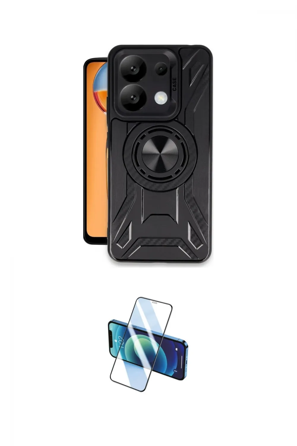 ieg™ Redmi Note 13 Pro 5G Kılıf Nova Yansıma Prime - Siyah 3D Antistatik Cam Ekran Koruyucu