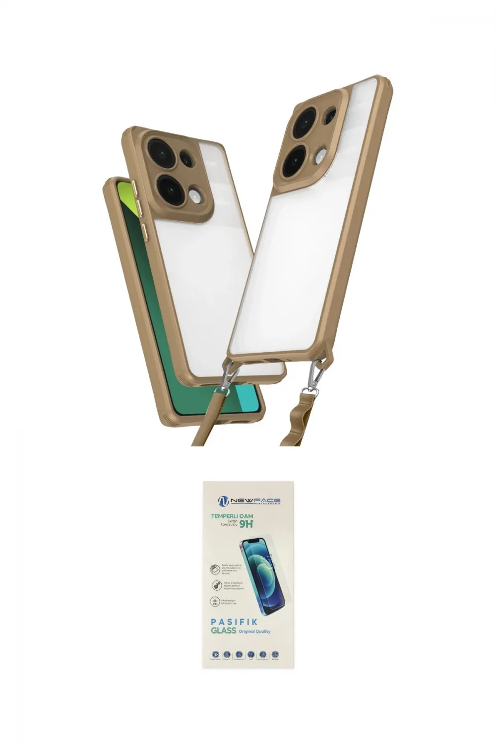 ieg™ Redmi Note 13 Pro 5G Kılıf Ufuk Klasik - Şeffaf Pasifik Cam Ekran Koruyucu