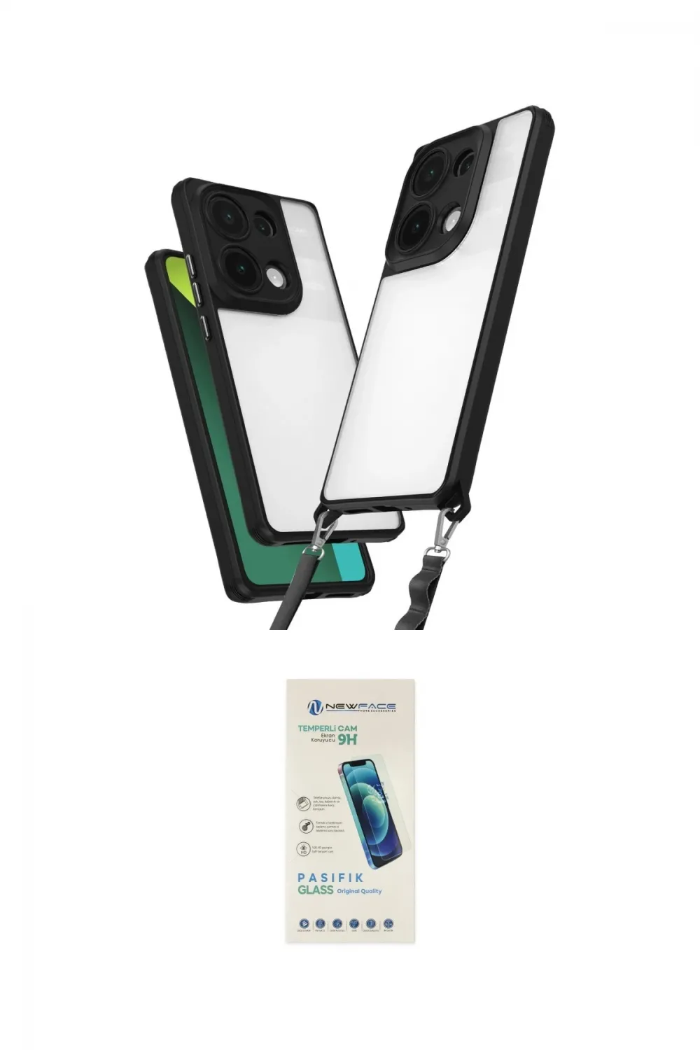 ieg™ Redmi Note 13 Pro 5G Kılıf Ufuk Klasik - Şeffaf Pasifik Cam Ekran Koruyucu