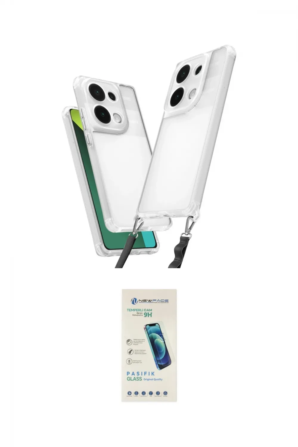 ieg™ Redmi Note 13 Pro 5G Kılıf Ufuk Klasik - Şeffaf Pasifik Cam Ekran Koruyucu
