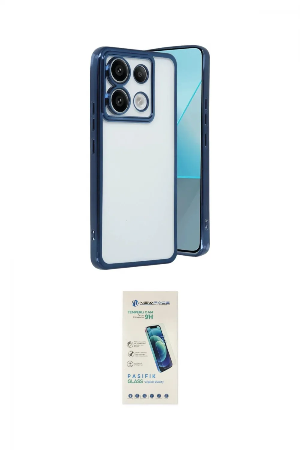 ieg™ Redmi Note 13 Pro 5G Kılıf Vadi Minimal - Şeffaf Pasifik Cam Ekran Koruyucu