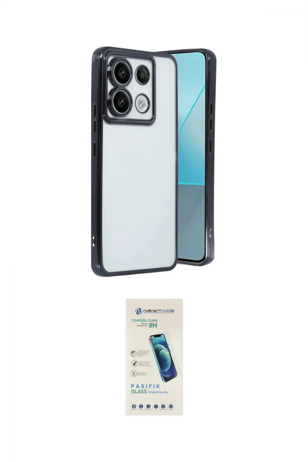ieg™ Redmi Note 13 Pro 5G Kılıf Vadi Minimal - Şeffaf Pasifik Cam Ekran Koruyucu