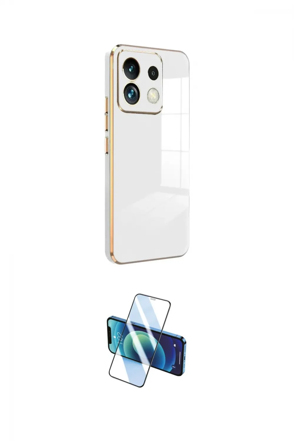 ieg™ Redmi Note 13 Pro 5G Kılıf Yankı Serisi - Siyah 3D Antistatik Cam Ekran Koruyucu