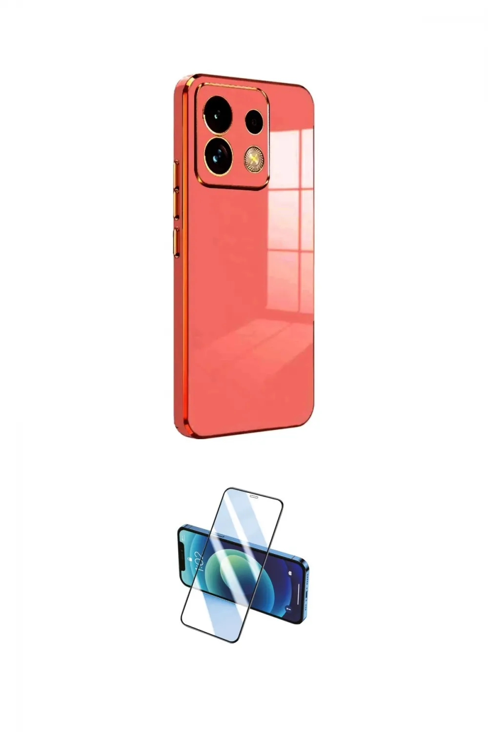 ieg™ Redmi Note 13 Pro 5G Kılıf Yankı Serisi - Siyah 3D Antistatik Cam Ekran Koruyucu
