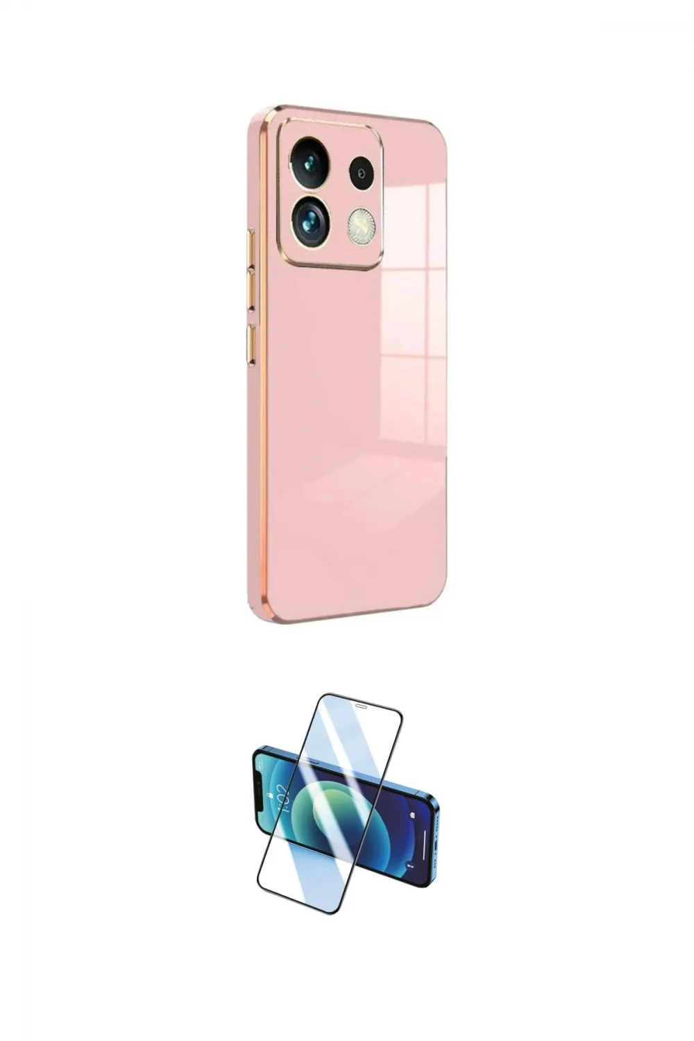 ieg™ Redmi Note 13 Pro 5G Kılıf Yankı Serisi - Siyah 3D Antistatik Cam Ekran Koruyucu