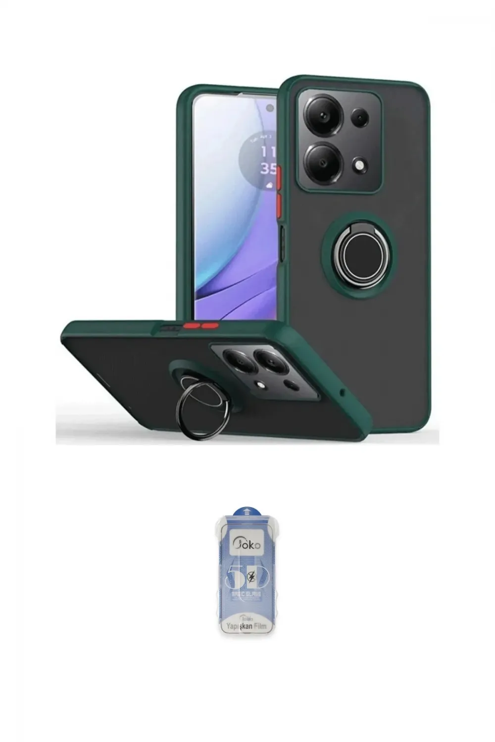ieg™ Redmi Note 13 Pro 5G Kılıf Yörünge Çizgi - Siyah Joko Magic 5D Cam