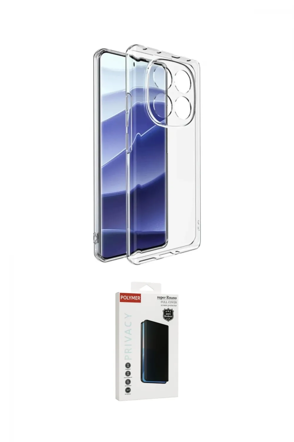ieg™ Redmi Note 14 Pro 4G Kılıf Zirve Doku - Şeffaf Hayalet Polymer Nano Ekran Koruyucu