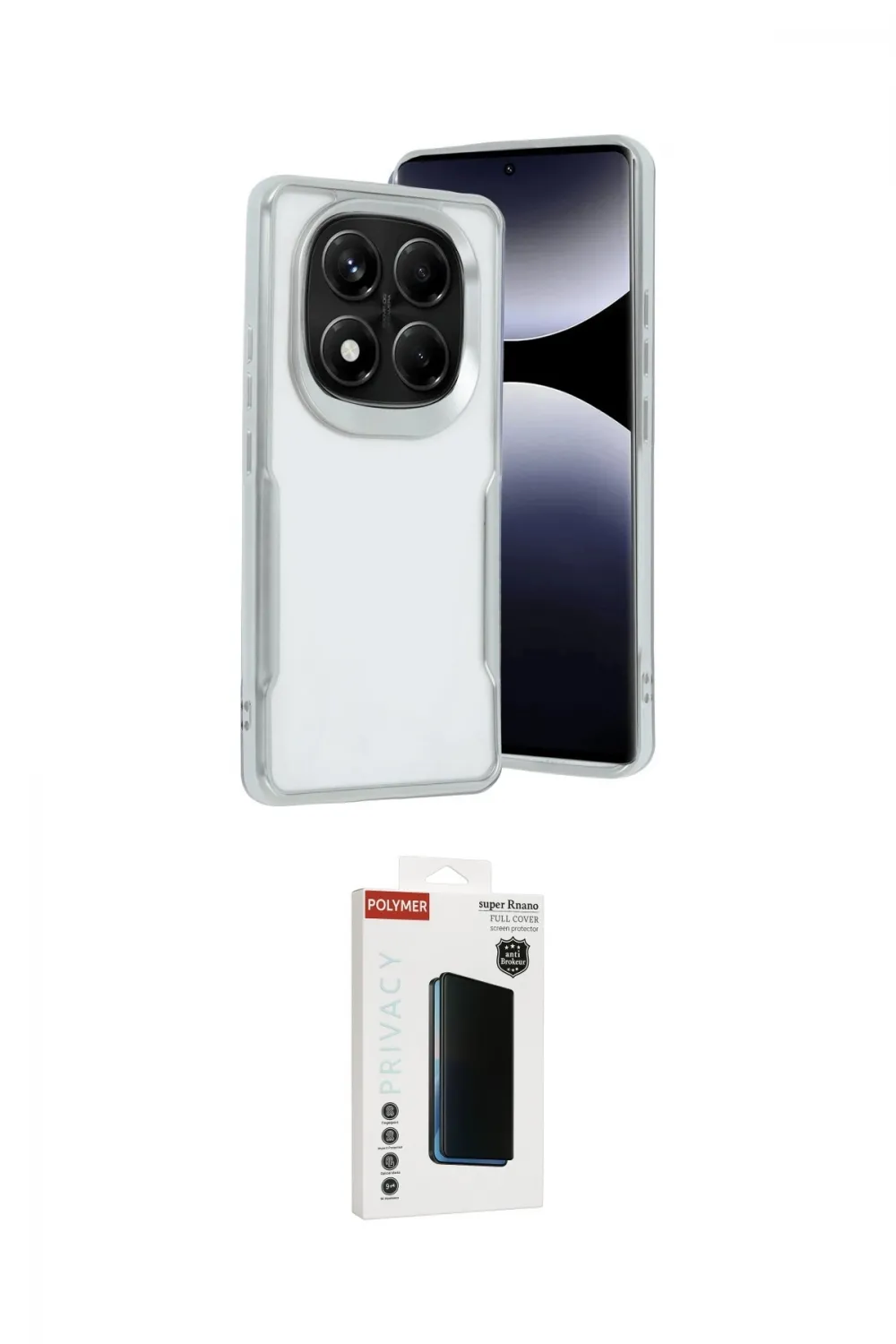 ieg™ Redmi Note 14 Pro Plus Kılıf Akış Çizgi Koleksiyonu - Siyah Hayalet Polymer Nano Ekran Koruyucu