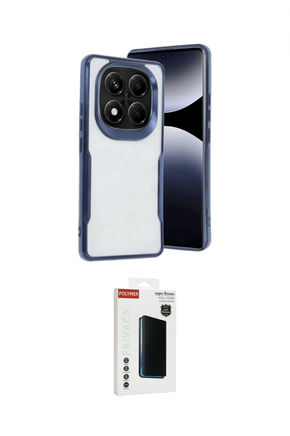 ieg™ Redmi Note 14 Pro Plus Kılıf Akış Çizgi Koleksiyonu - Siyah Hayalet Polymer Nano Ekran Koruyucu