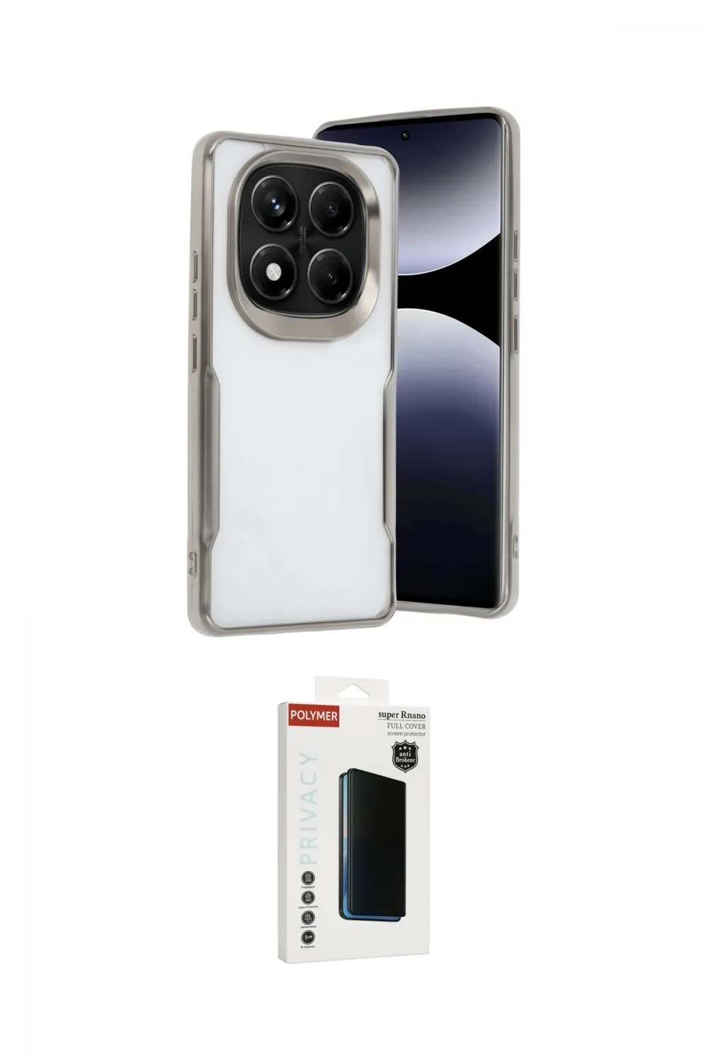 ieg™ Redmi Note 14 Pro Plus Kılıf Akış Çizgi Koleksiyonu - Siyah Hayalet Polymer Nano Ekran Koruyucu