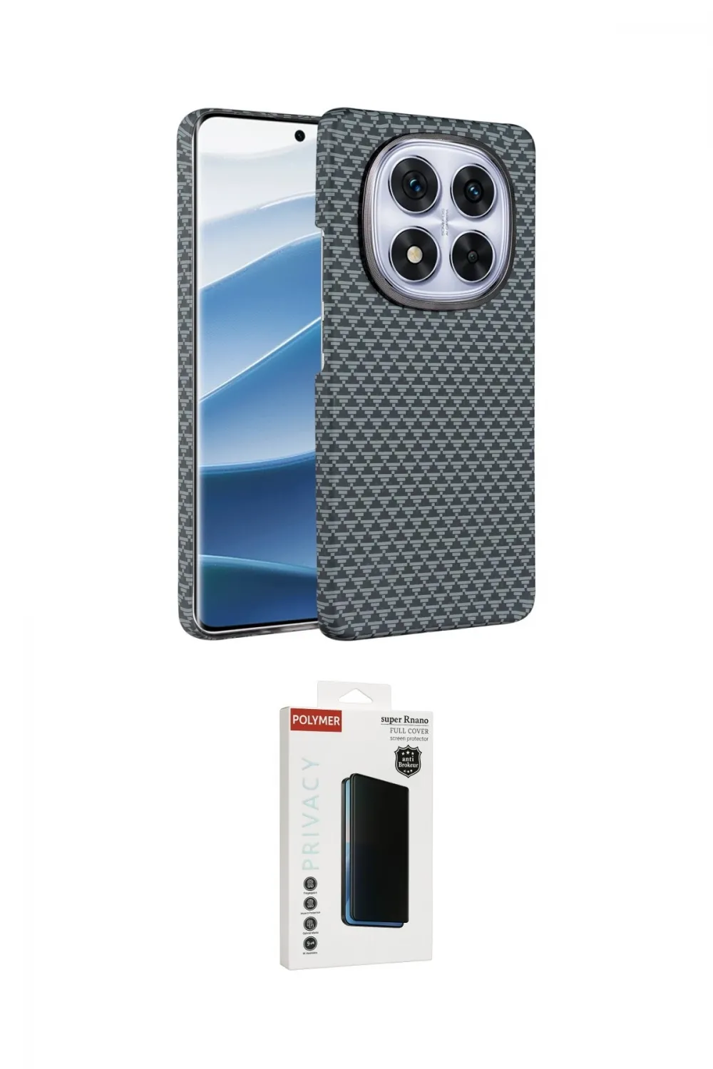ieg™ Redmi Note 14 Pro Plus Kılıf Doruk Serisi - Siyah Hayalet Polymer Nano Ekran Koruyucu