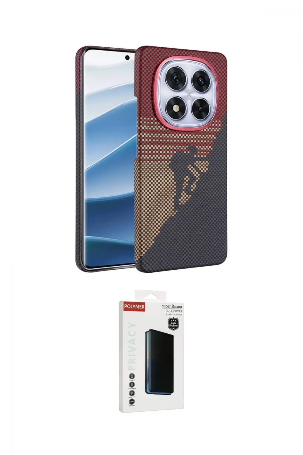 ieg™ Redmi Note 14 Pro Plus Kılıf Doruk Serisi - Siyah Hayalet Polymer Nano Ekran Koruyucu