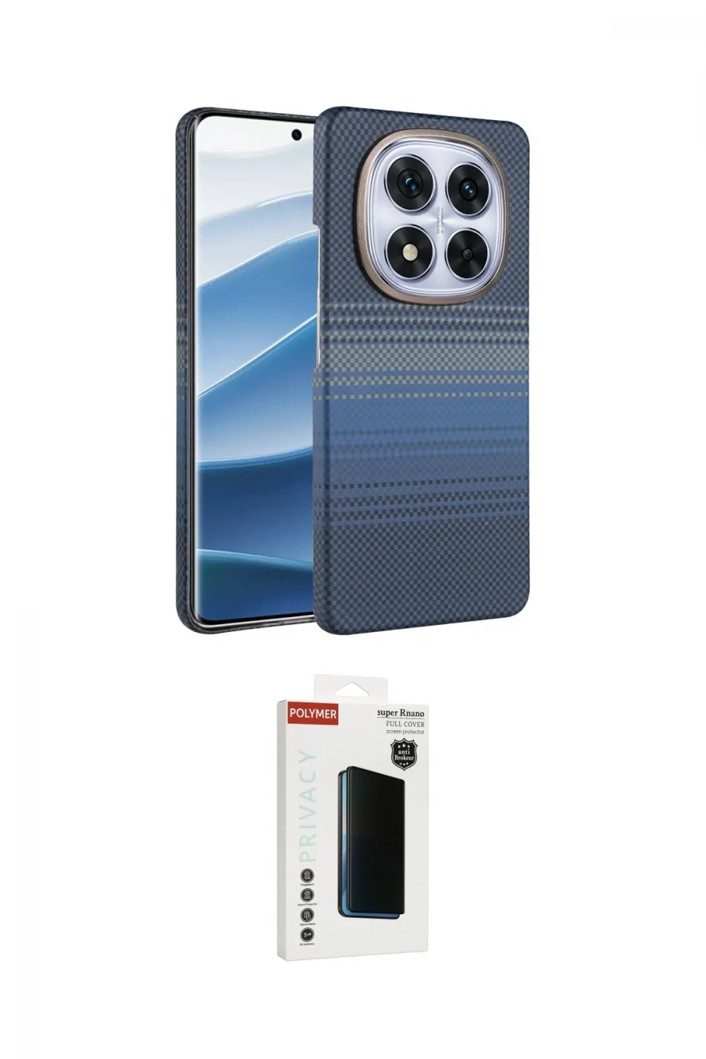 ieg™ Redmi Note 14 Pro Plus Kılıf Doruk Serisi - Siyah Hayalet Polymer Nano Ekran Koruyucu