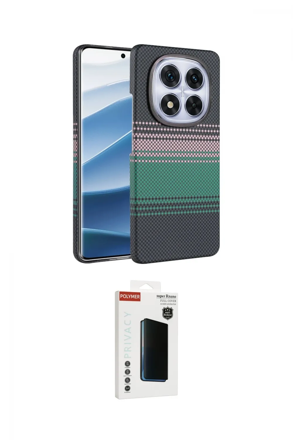 ieg™ Redmi Note 14 Pro Plus Kılıf Doruk Serisi - Siyah Hayalet Polymer Nano Ekran Koruyucu