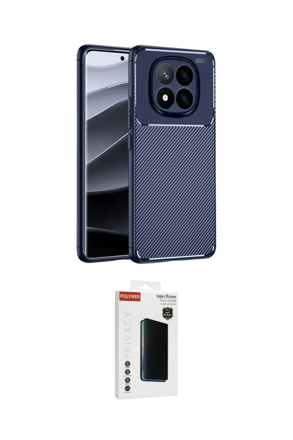 ieg™ Redmi Note 14 Pro Plus Kılıf Eksen Form Prime - Siyah Hayalet Polymer Nano Ekran Koruyucu