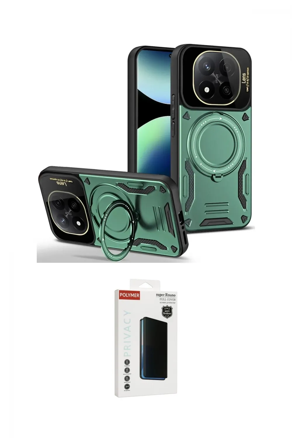ieg™ Redmi Note 14 Pro Plus Kılıf Kıvılcım Modern Serisi - Siyah Hayalet Polymer Nano Ekran Koruyucu