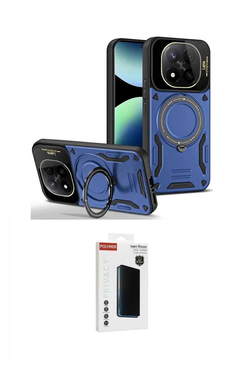 ieg™ Redmi Note 14 Pro Plus Kılıf Kıvılcım Modern Serisi - Siyah Hayalet Polymer Nano Ekran Koruyucu