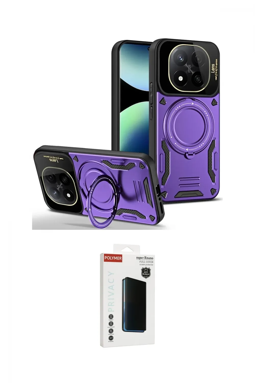 ieg™ Redmi Note 14 Pro Plus Kılıf Kıvılcım Modern Serisi - Siyah Hayalet Polymer Nano Ekran Koruyucu