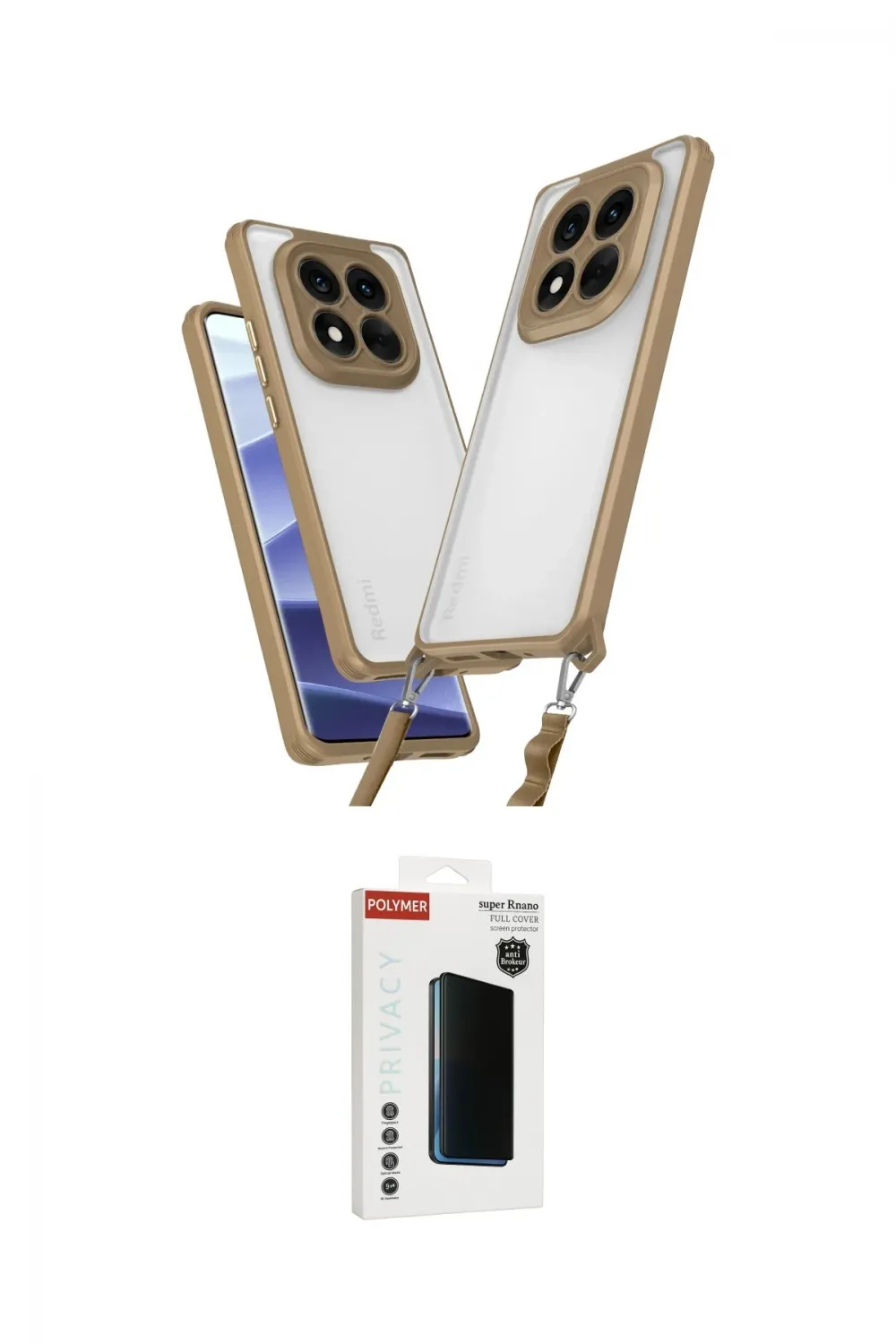 ieg™ Redmi Note 14 Pro Plus Kılıf Ufuk Klasik - Siyah Hayalet Polymer Nano Ekran Koruyucu