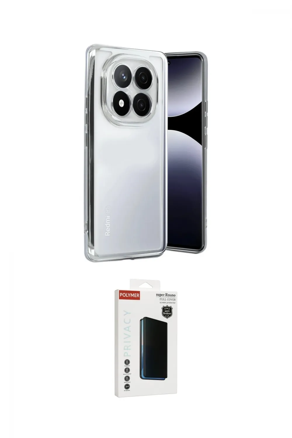 ieg™ Redmi Note 14 Pro Plus Kılıf Vadi Minimal - Siyah Hayalet Polymer Nano Ekran Koruyucu