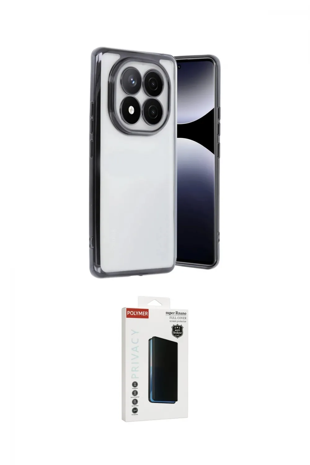 ieg™ Redmi Note 14 Pro Plus Kılıf Vadi Minimal - Siyah Hayalet Polymer Nano Ekran Koruyucu
