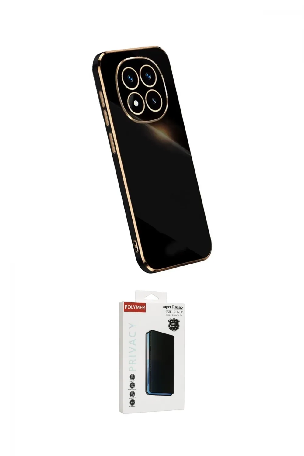 ieg™ Redmi Note 14 Pro Plus Kılıf Yankı Serisi - Siyah Hayalet Polymer Nano Ekran Koruyucu