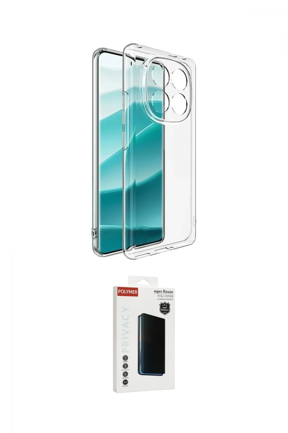ieg™ Redmi Note 14 Pro Plus Kılıf Zirve Doku - Siyah Hayalet Polymer Nano Ekran Koruyucu