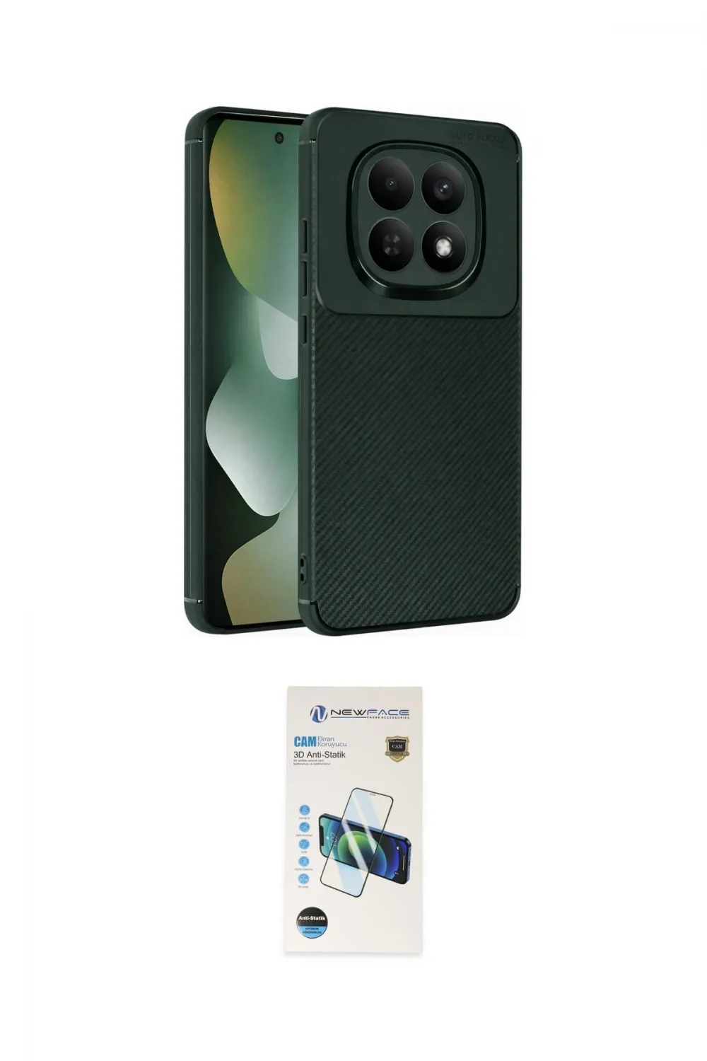 ieg™ Redmi Note 15 Pro 5G Kılıf Eksen Form Prime - Siyah 3D Antistatik Cam Ekran Koruyucu