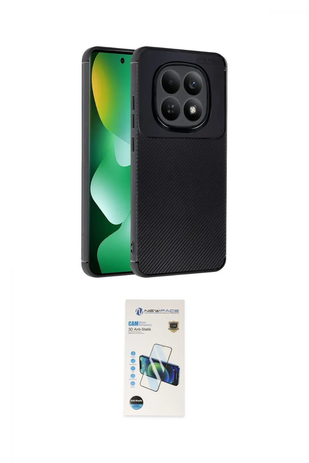 ieg™ Redmi Note 15 Pro 5G Kılıf Eksen Form Prime - Siyah 3D Antistatik Cam Ekran Koruyucu