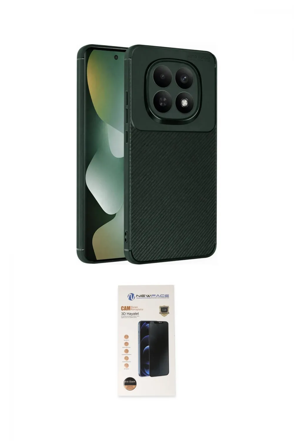 ieg™ Redmi Note 15 Pro 5G Kılıf Eksen Form Prime - Siyah 3D Antistatik Hayalet Cam Ekran Koruyucu