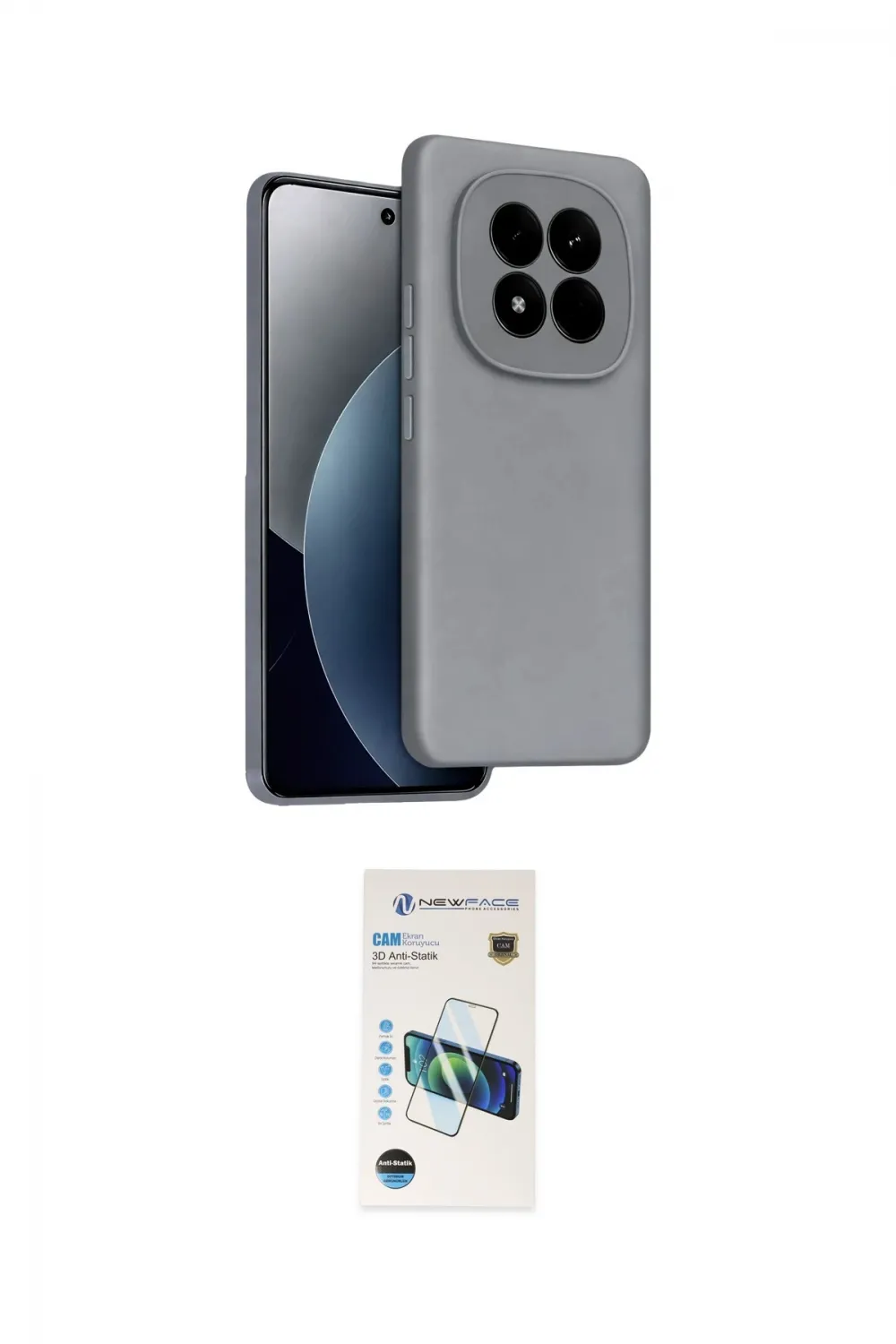 ieg™ Redmi Note 15 Pro 5G Kılıf Kozmos Yansıma Özel Seri - Siyah 3D Antistatik Cam Ekran Koruyucu