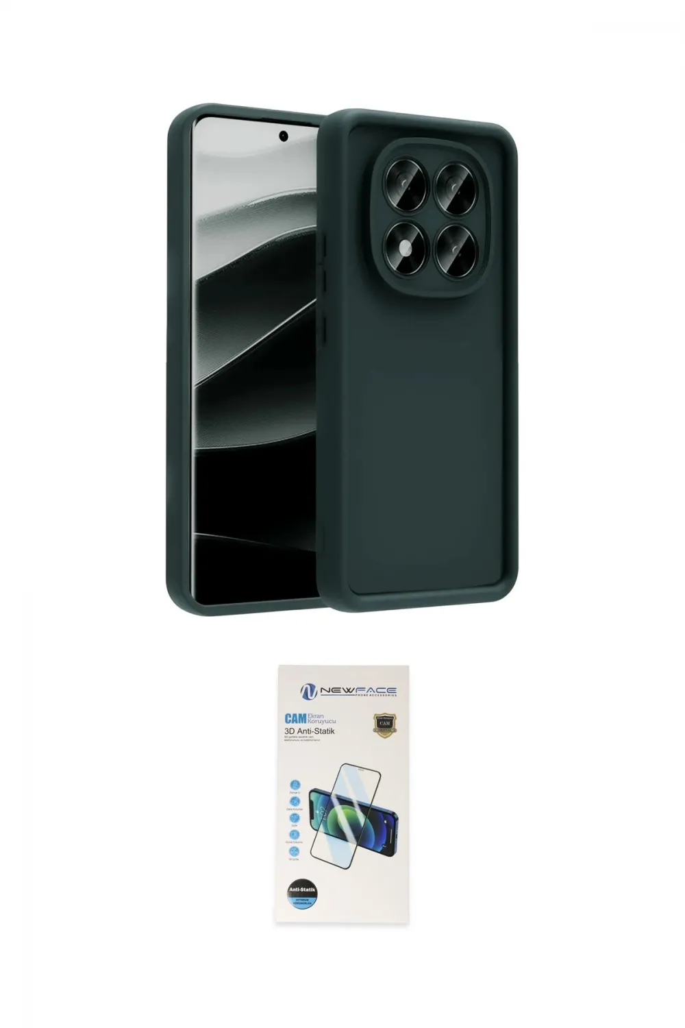 ieg™ Redmi Note 15 Pro 5G Kılıf Yankı Yansıma Özel Seri - Siyah 3D Antistatik Cam Ekran Koruyucu