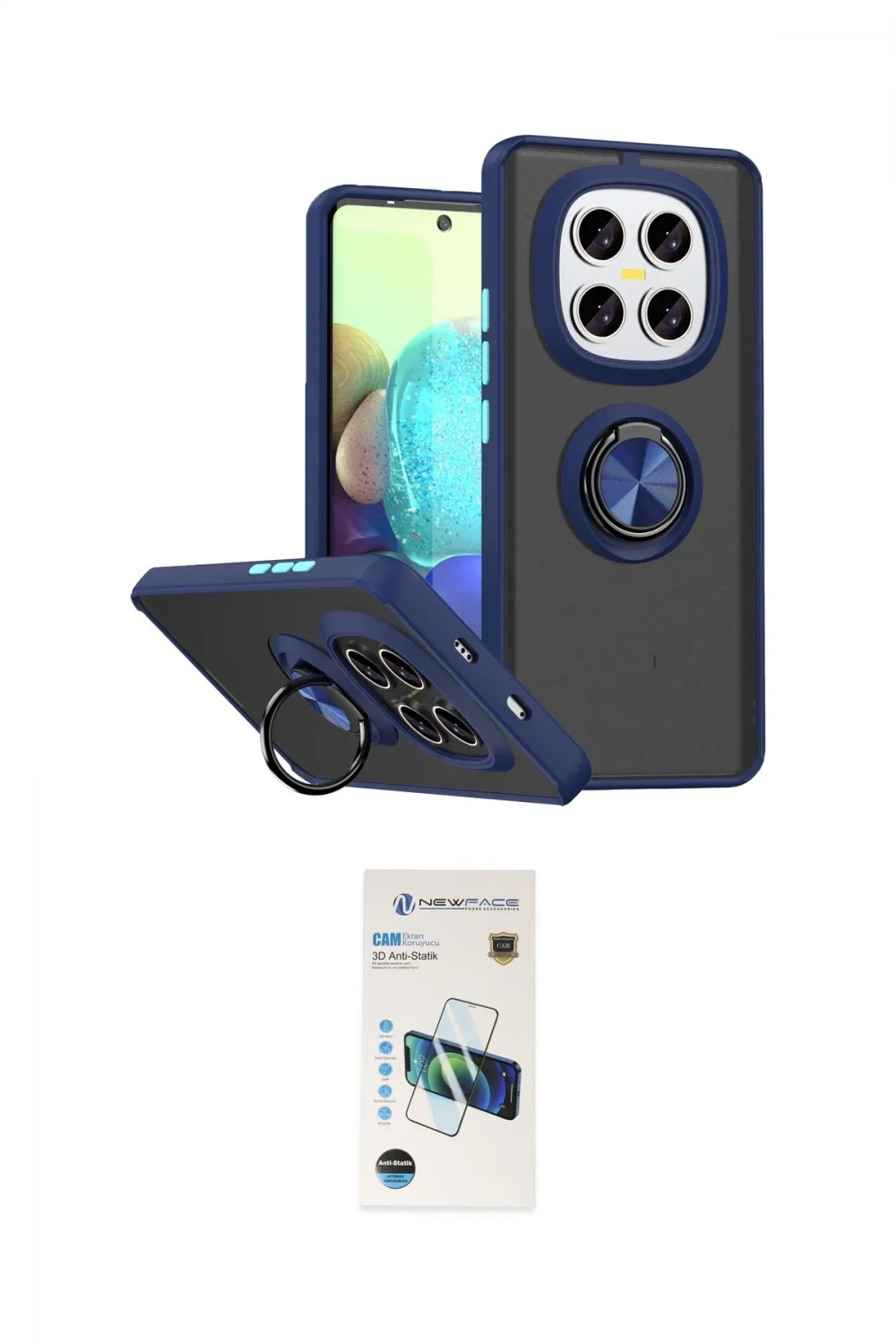 ieg™ Redmi Note 15 Pro 5G Kılıf Yörünge Çizgi - Siyah 3D Antistatik Cam Ekran Koruyucu