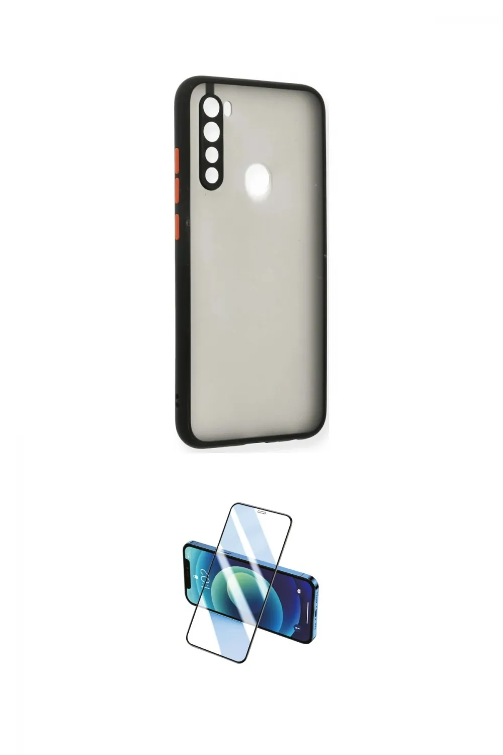 ieg™ Redmi Note 8 Kılıf Ahenk Çizgi Serisi - Siyah 3D Antistatik Cam Ekran Koruyucu