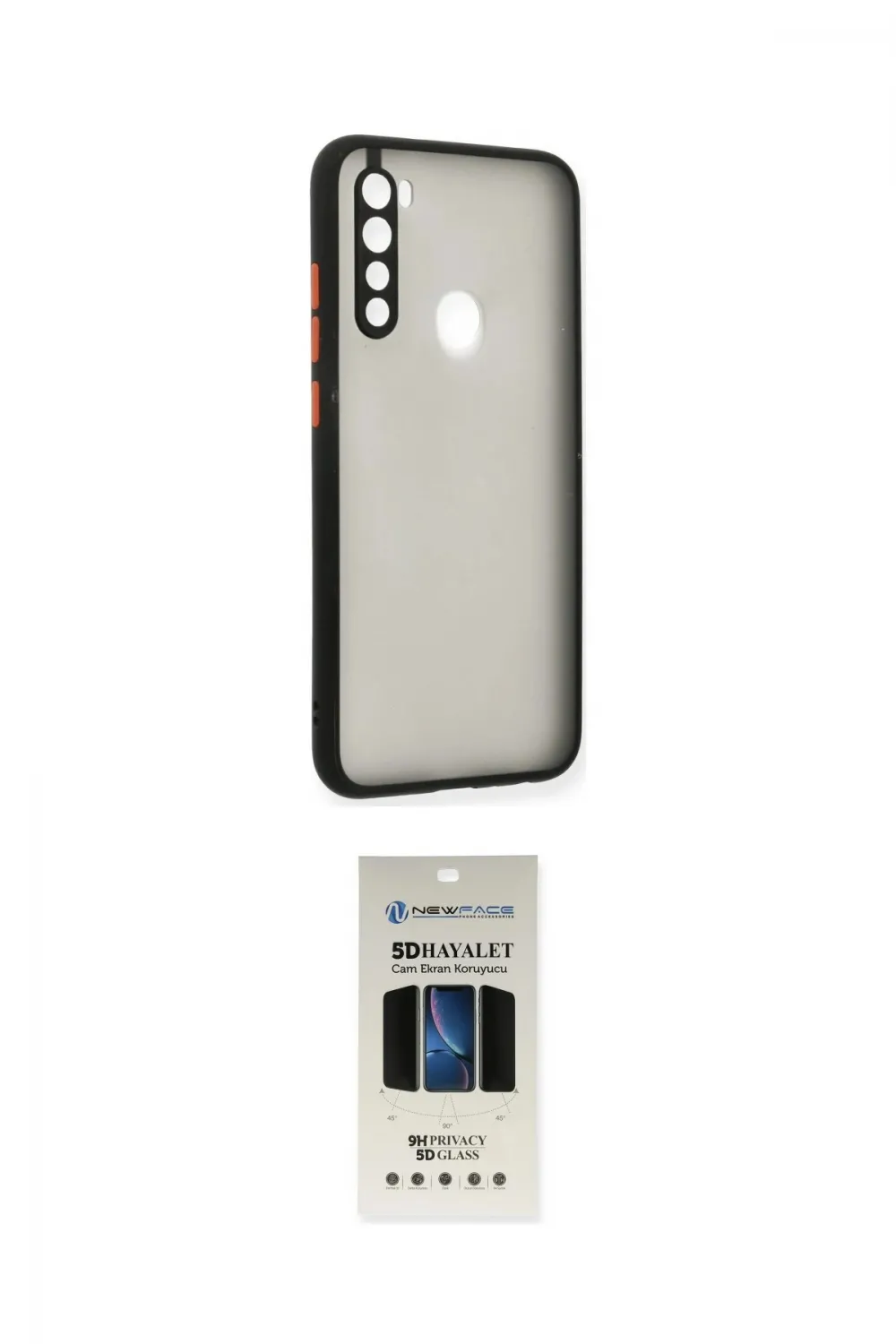 ieg™ Redmi Note 8 Kılıf Ahenk Çizgi Serisi - Siyah 5D Hayalet Cam Ekran Koruyucu