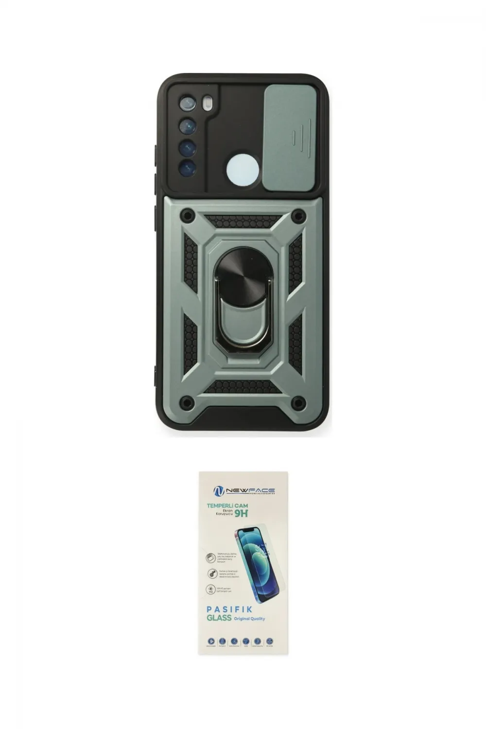 ieg™ Redmi Note 8 Kılıf Ahenk Klasik - Şeffaf Pasifik Cam Ekran Koruyucu