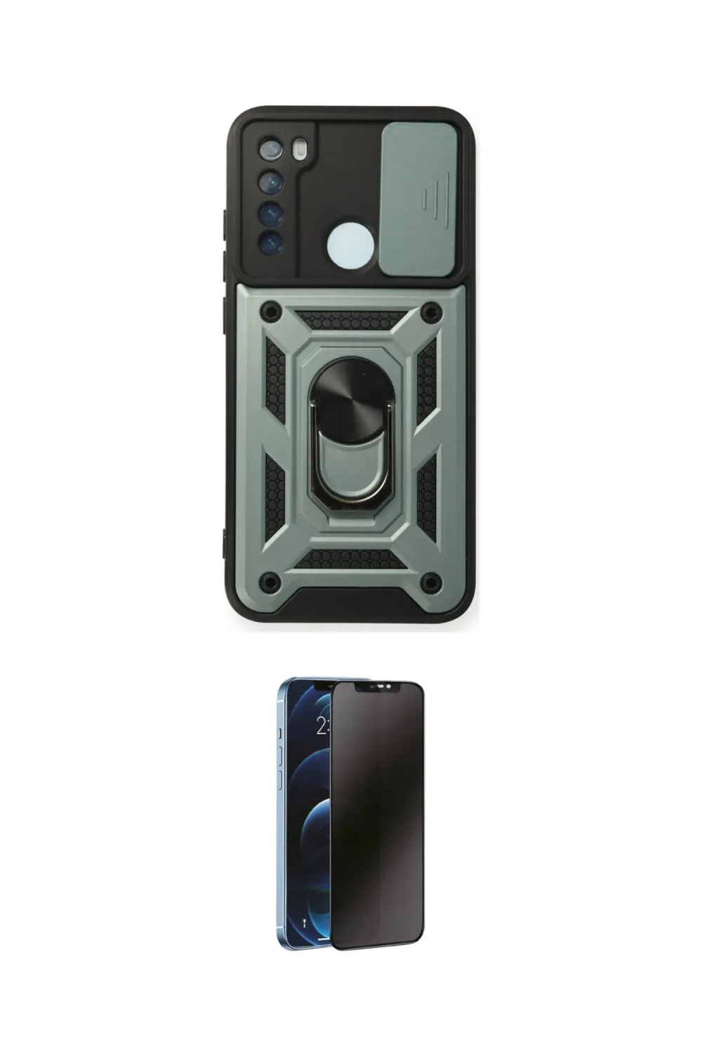ieg™ Redmi Note 8 Kılıf Ahenk Klasik - Siyah 3D Antistatik Hayalet Cam Ekran Koruyucu
