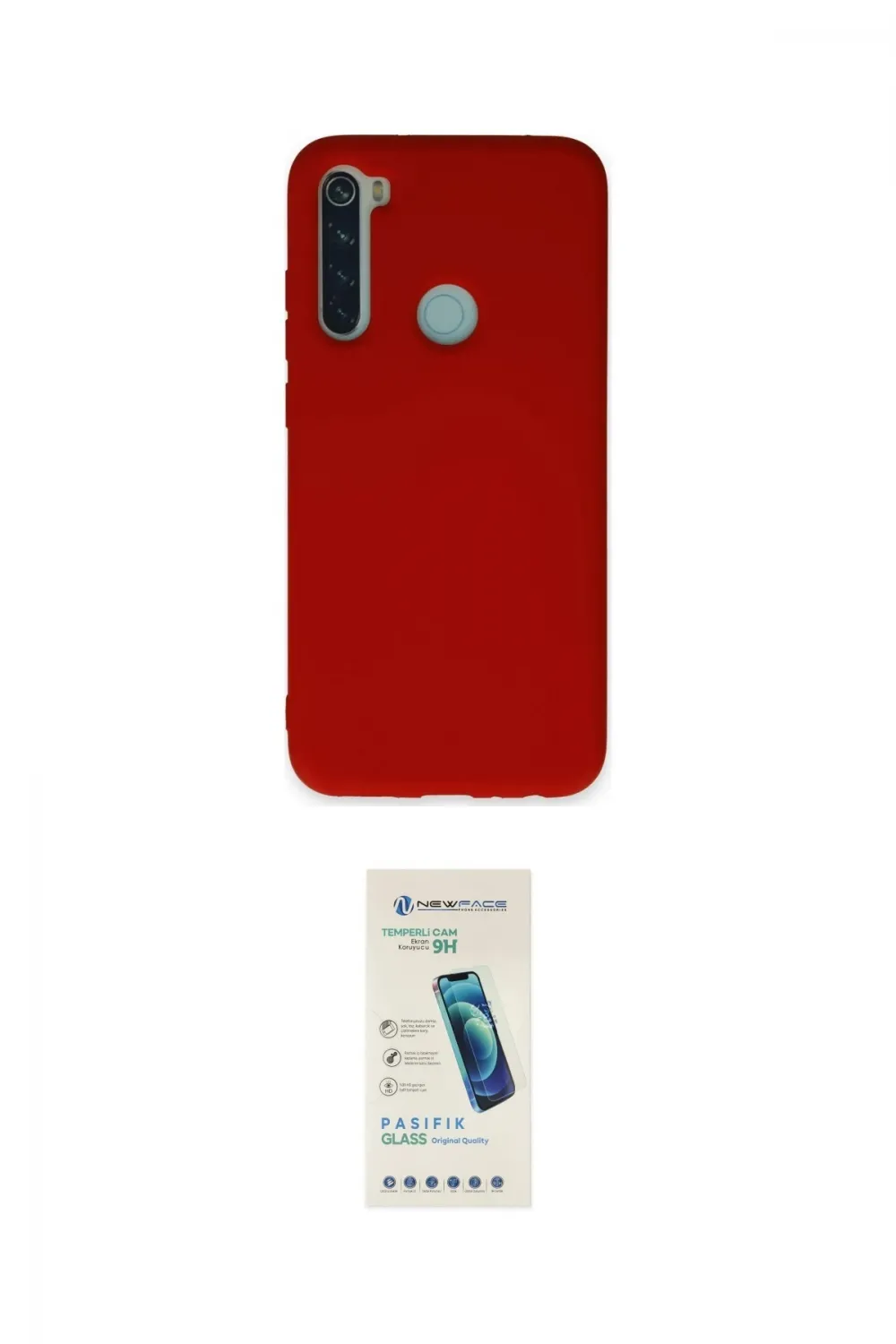 ieg™ Redmi Note 8 Kılıf Ahenk Serisi - Şeffaf Pasifik Cam Ekran Koruyucu