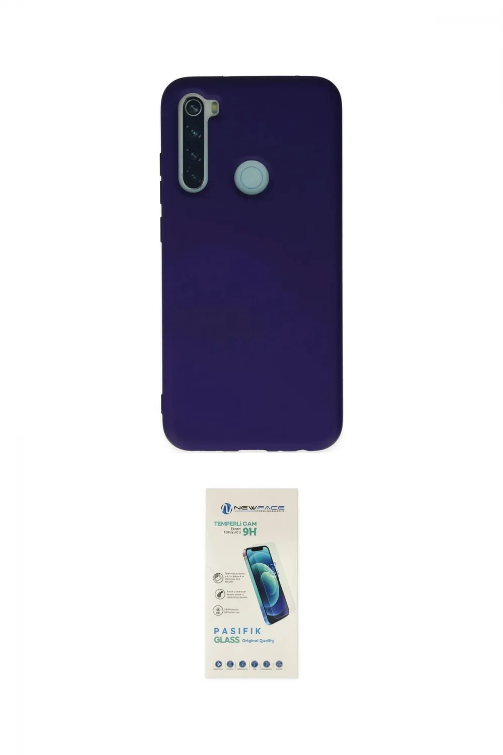 ieg™ Redmi Note 8 Kılıf Ahenk Serisi - Şeffaf Pasifik Cam Ekran Koruyucu