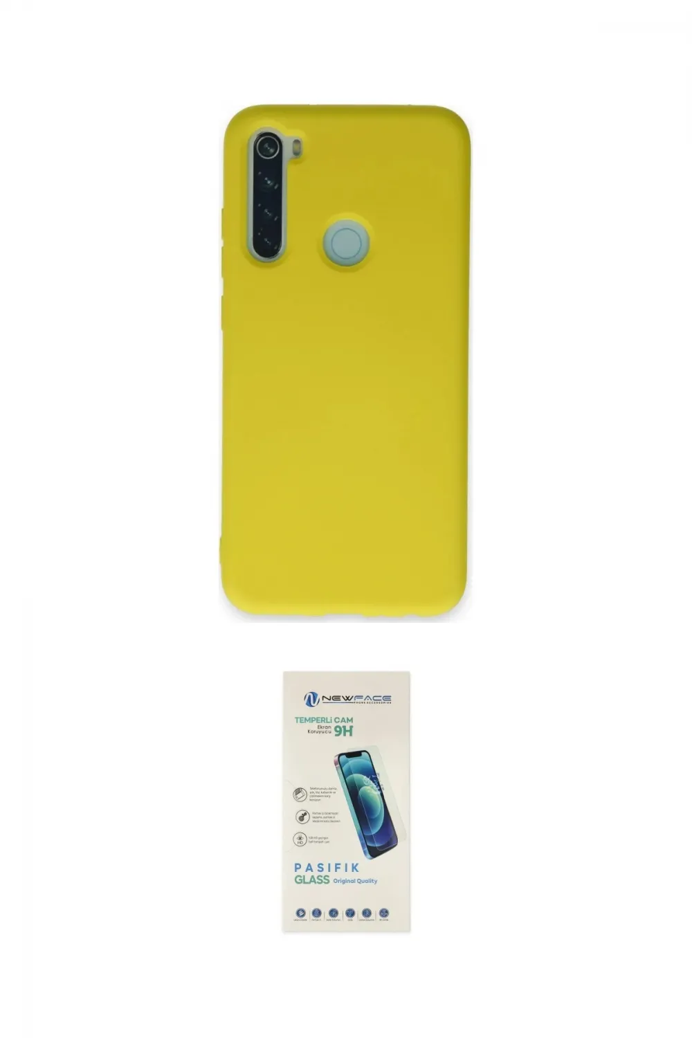 ieg™ Redmi Note 8 Kılıf Ahenk Serisi - Şeffaf Pasifik Cam Ekran Koruyucu