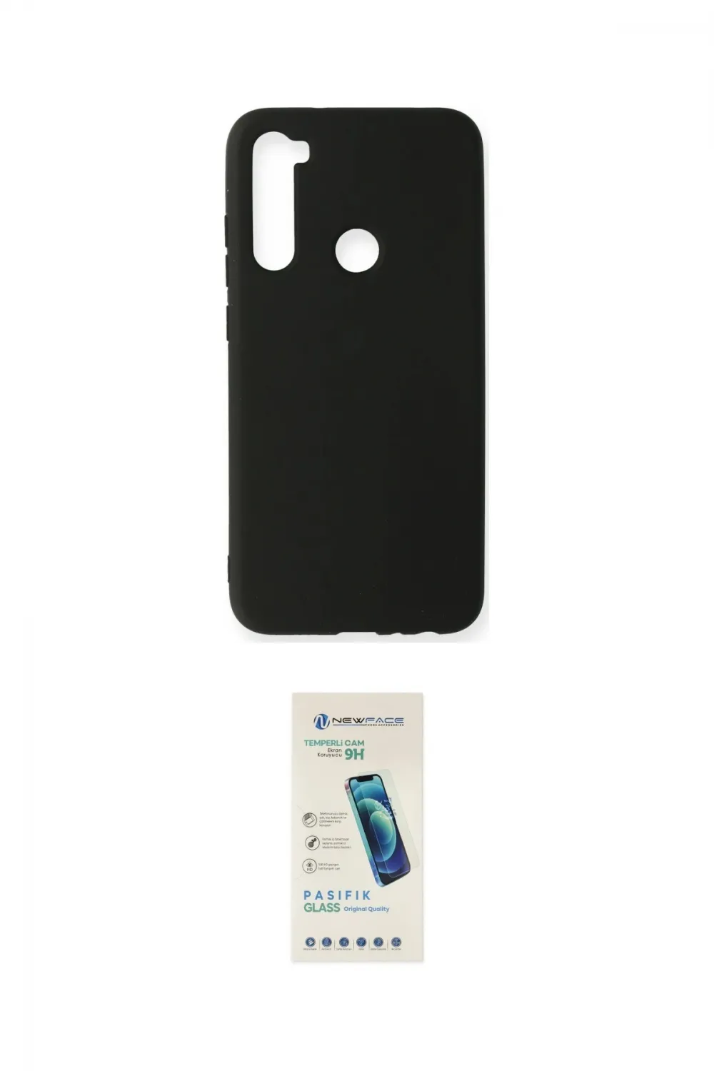 ieg™ Redmi Note 8 Kılıf Ahenk Serisi - Şeffaf Pasifik Cam Ekran Koruyucu