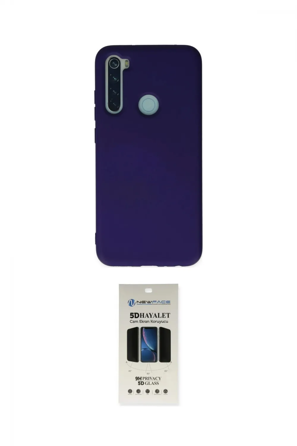 ieg™ Redmi Note 8 Kılıf Ahenk Serisi - Siyah 5D Hayalet Cam Ekran Koruyucu