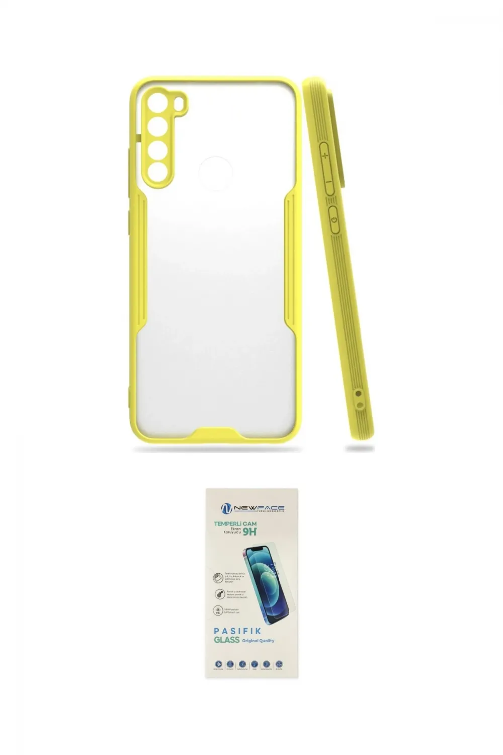 ieg™ Redmi Note 8 Kılıf Atlas Asil Serisi - Şeffaf Pasifik Cam Ekran Koruyucu