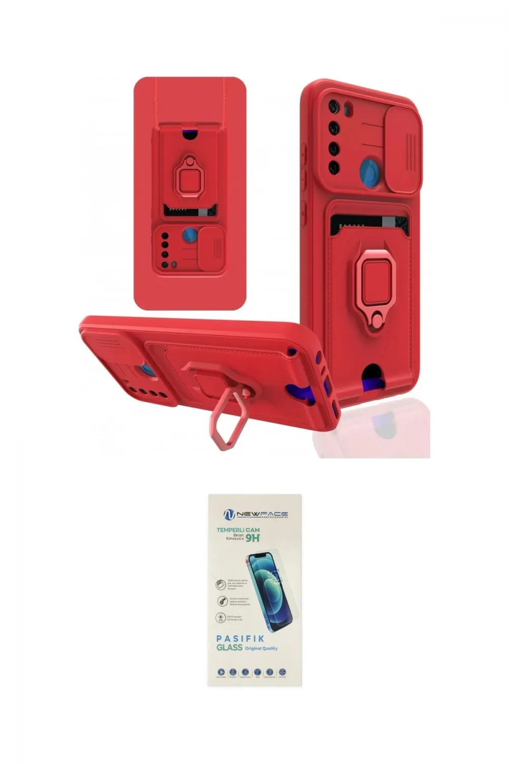 ieg™ Redmi Note 8 Kılıf Vadi Form Prime - Şeffaf Pasifik Cam Ekran Koruyucu
