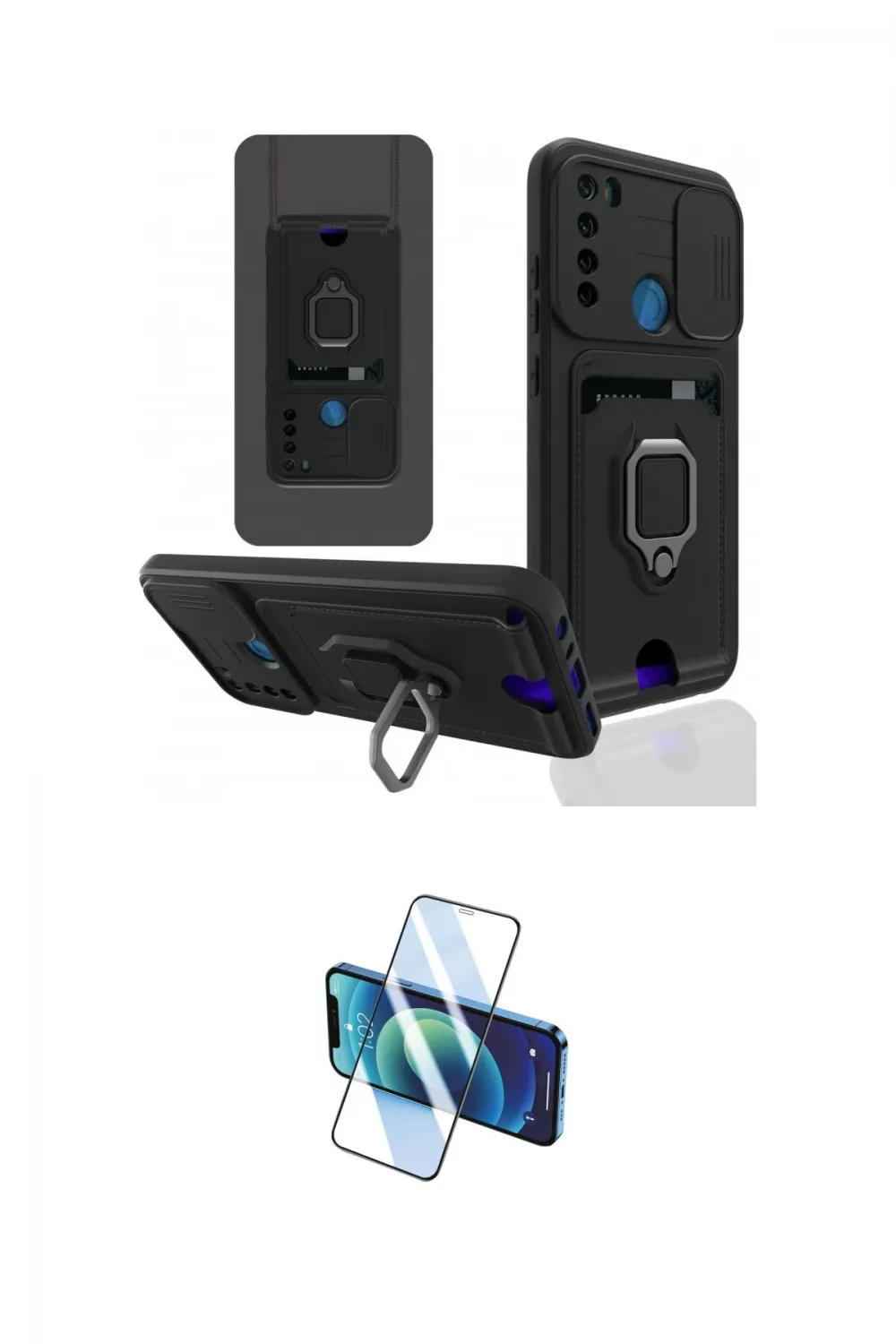ieg™ Redmi Note 8 Kılıf Vadi Form Prime - Siyah 3D Antistatik Seramik Nano Ekran Koruyucu